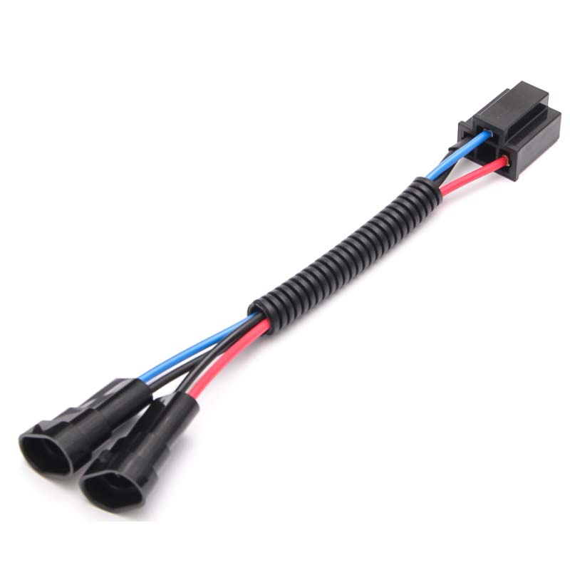 Tech 2pcs H8 H9 H11 to H4 9003 HB2 Motorcycle Dual Beam Light Retrofit Wiring Harness Adapters Compatible with Harley/Road/Street/Glide/Touring Cruiser