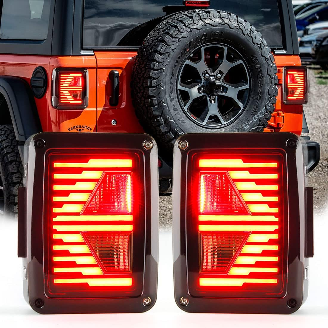 LED Tail Lights w/Brake Reverse Turn Signals Running Light Smoked Taillight Assembly Compatible with Jeep Wrangler JK JKU 2007-2018