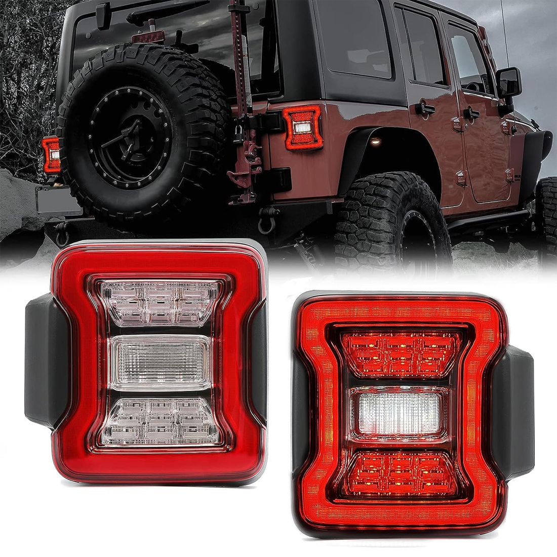 Tail Light Assembly Fit for 2018-2023 2018 2019 2020 2021 2022 2023 Jeep Wrangler JL OE Style Driver Side and Passenger Side