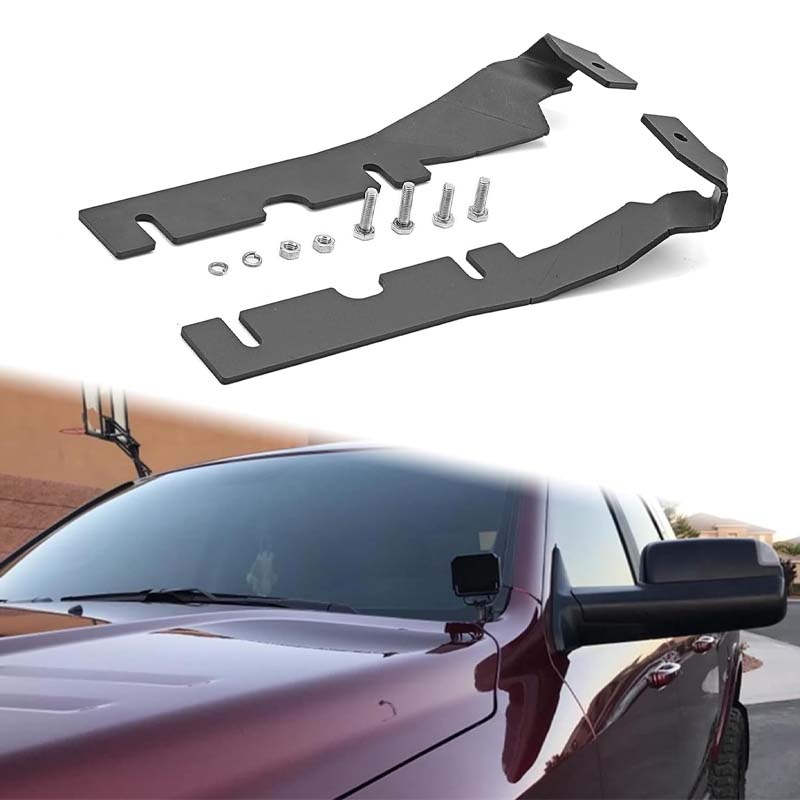 Dasen LED Light Mounting Brackets - Left & Right Side Hood Hinges Cube Lihgt Mount Compatible with 2009-2018 Dodge RAM