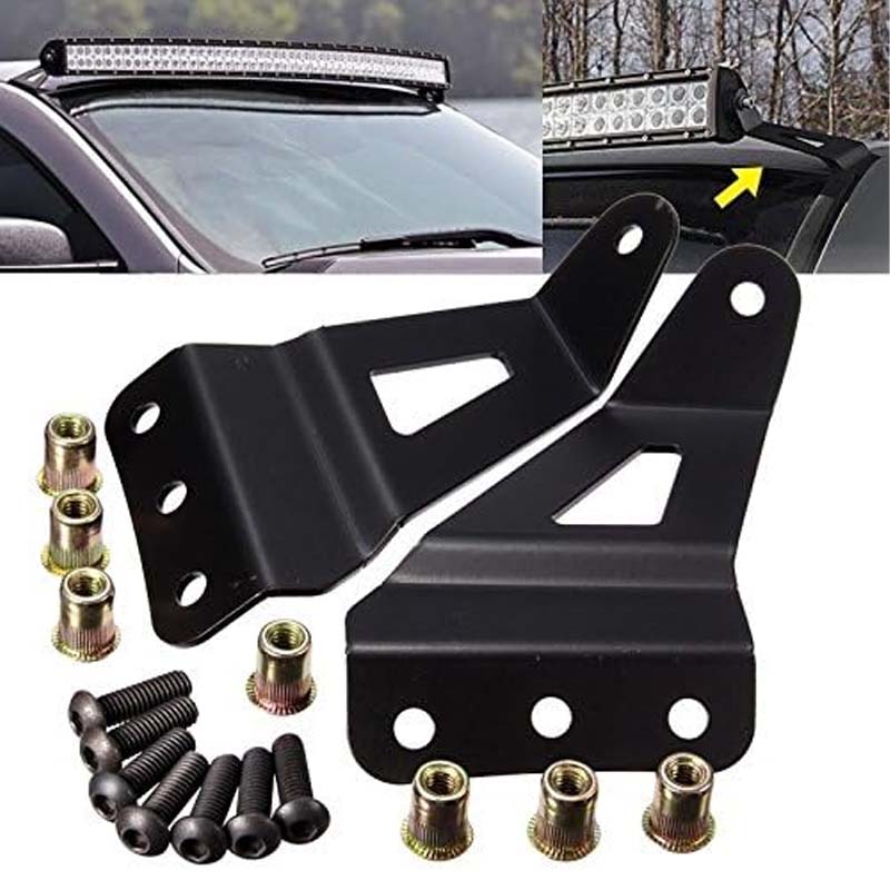 50inch Curved Light Bar Brackets Upper Windshield Mount for 2007-2014 Chevrolet Chevy Silverado Tahoe Suburban GMC Sierra Yukon