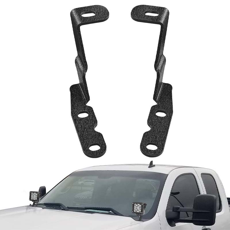 Ditch Light Brackets Hood Mount Brackets for Auxiliary Offroad LED Pod Light Work Light Compatible with 2007-2013 GMC Yukon Sierra & Chevy Suburban Tahoe Silverado, 2 Years Warranty