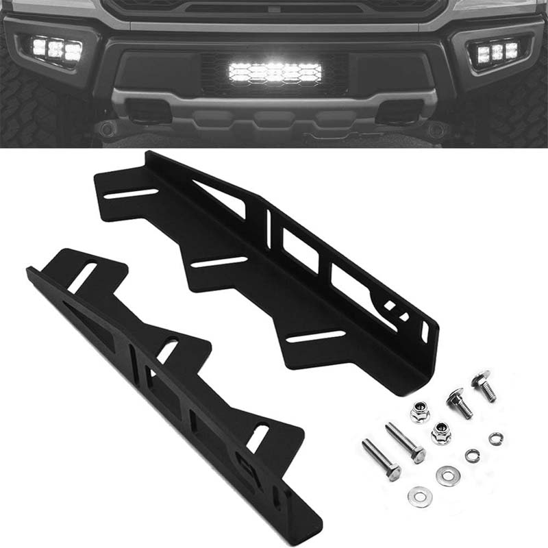Front Hidden Bumper Fog Light Location Mounting Brackets Compatible with Triple Fog Lights Pod Fit 2017-2020 Ford Raptor