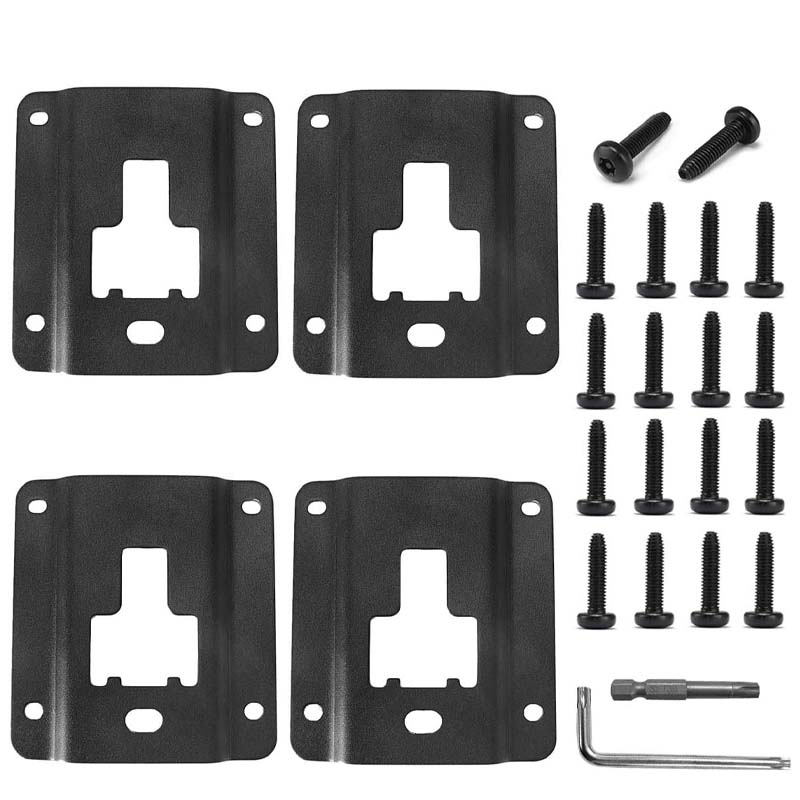 4pcs Truck Bed Cargo Tie Down Brackets Plates for Ford F150 F250 F350 2015-2023 Replacement of FL3Z-9928408-AB Bed Load Hook Reinforcement Panel Accessories with 18 pcs Torx Screws& Install Tool