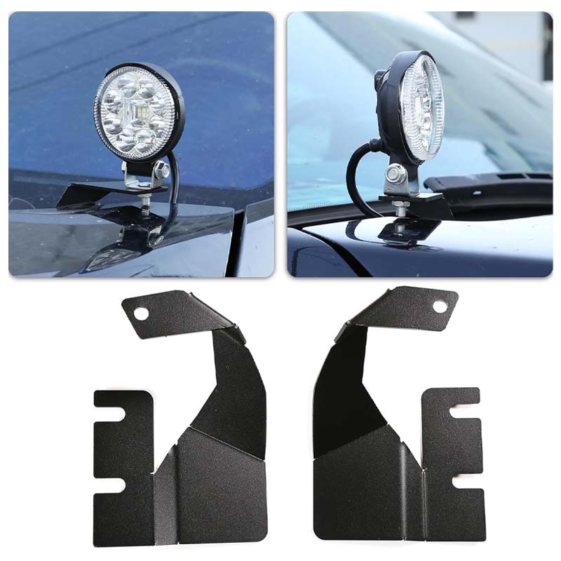 Metal LED Light Pod Metal Hood Mount Bracket Kit,Ditch Hood Light Brackets Fit for Toyota Tundra 2014-2021