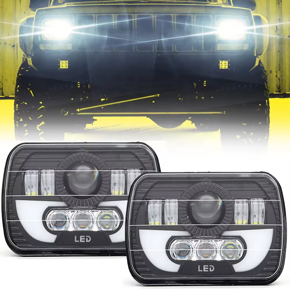 New Design Super Bright High Low Beam Led Headlights Rectangular Headlight 5x7 Inch Led Headlights For Truck Offroad