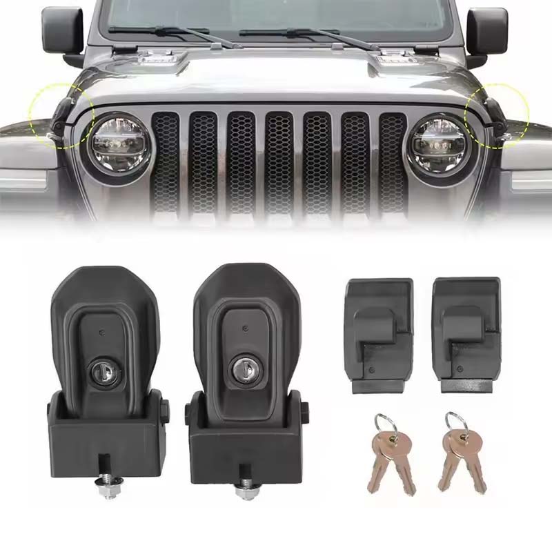 Original Factory Locking Hood Latch Kit With Lock for Jeep Wrangler JK JL 2018-2020 Gladiator JT