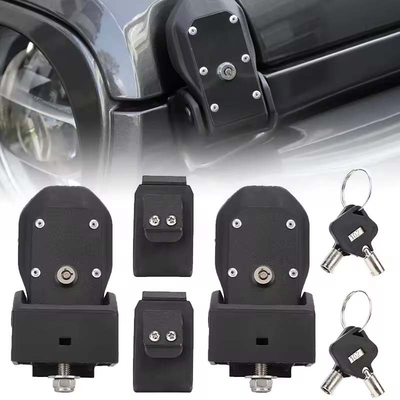 Direct Manufacturer Stainless Steel Black Hood Latches Hood Lock Catch Latches Kit For Jeep Wrangler JL Gladiator JT 2018-2023
