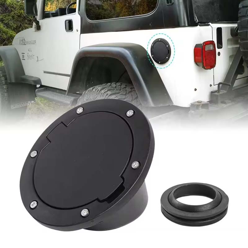 Gas Fuel Door Gas Tank Cover for Jeep Wrangler JK & Unlimited Sport Rubicon Sahara 2007-2018