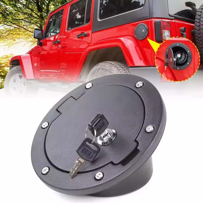 Wholesale Black Locking Gas Cover Fuel Filler Tank Cover for 2007-2018 Jeep Wrangler JK & Unlimited