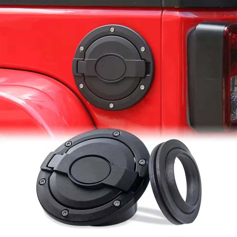 Wholesale Gas Cap Cover Aluminum Fuel Filler Door for Jeep Wrangler 2007-2018 JK & Unlimited