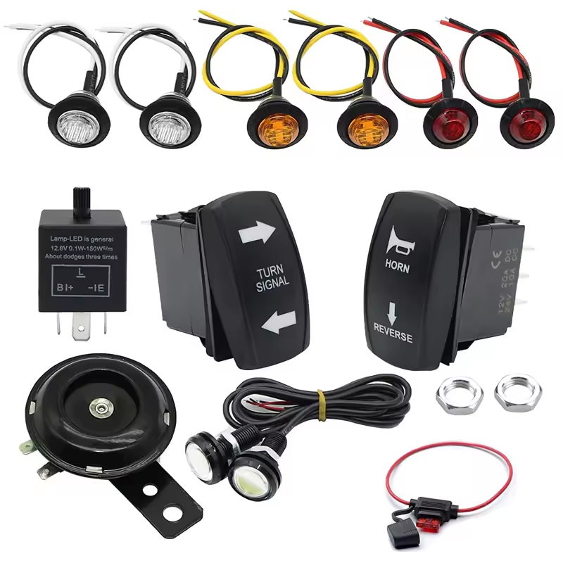 Universal Rocker Switch Turn Signal Light Horn Flasher Relay ATV UTV SXS Street Legal Kit For SXS ATV UTV