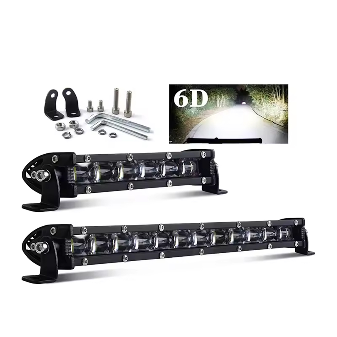 Factory Direct High Power 6D Spot Flood Combo 12V 8'' 14'' 20'' 26'' 32'' Slim LED Light Bar For Jeep Truck Off Road SUV ATV 4X4