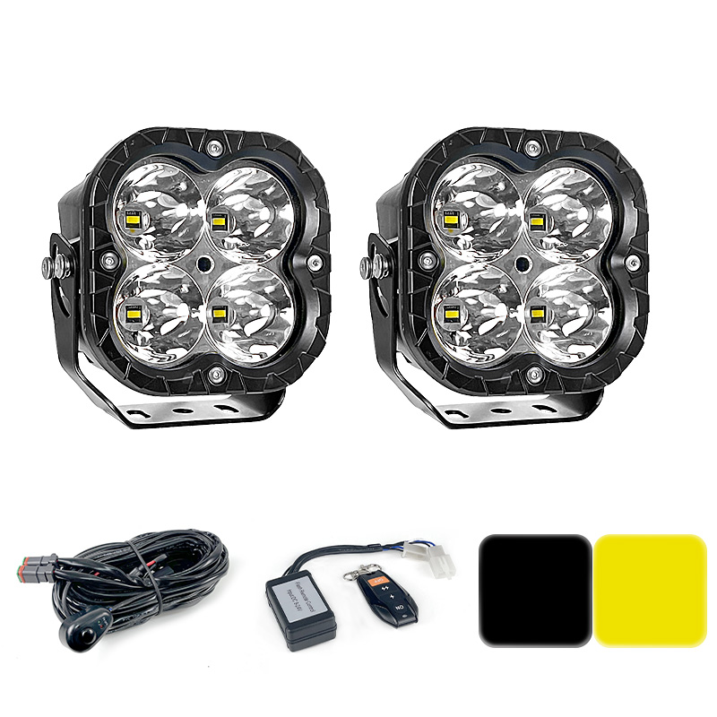 5x5 Inch 80W LED Cube Pods Driving Fog Amber Off Road Work Light for Off-road Vehicles Motorcycles Auxiliary Led Lights
