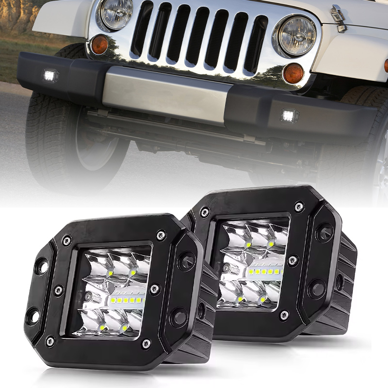39w Car Led Lights square Led Headlights Truck Tail Light Flush Mount LED Pod 5inch LED Work Lamp Car Accessories for 4WD Pickup