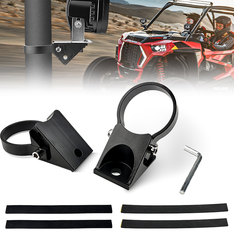 Universal 2 Inch Side Pillar LED Light Brackets for Roll Bar Mounting New Compatible UTV for Can Am Maverick X3 Polaris RZR XP