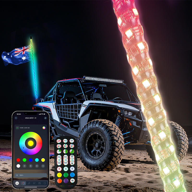 Wholesale Price Flash Antenna Light Antenna Truck Light Whip Light Cars Antenna 4ft with APP Remote Control