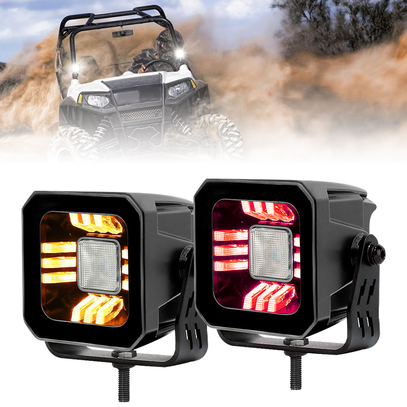 3 Inch 18W Square LED Work Light DRL Fog Lamp for 4x4 Off-Road Truck Driving Boat ATV Motorcycle