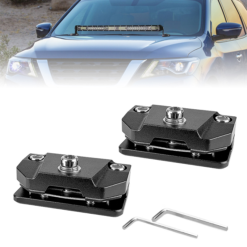 No Drilling Car Engine Hood Led Light Mounting Bracket Auto Bonnet Cover Pillar Lamp Holder Clamp Clip for Car SUV 4WD 4X4