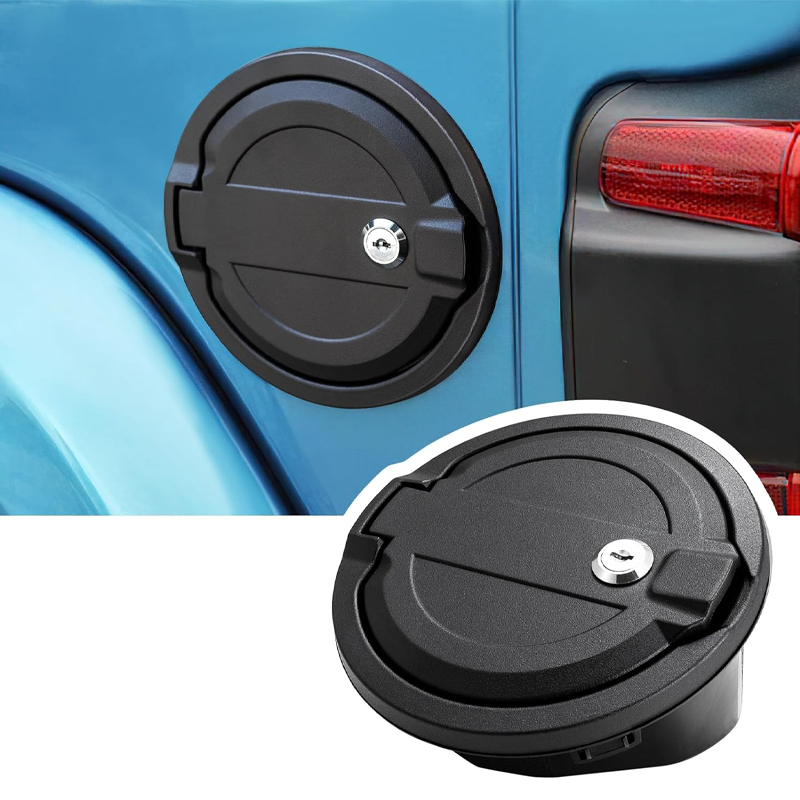 Gas Cap Cover for Jeep Wrangler JL, Fuel Filler Door Locking Gas Tank Cap Cover Accessories for 2018-2023 Jeep Wrangler JL JLU Banhao