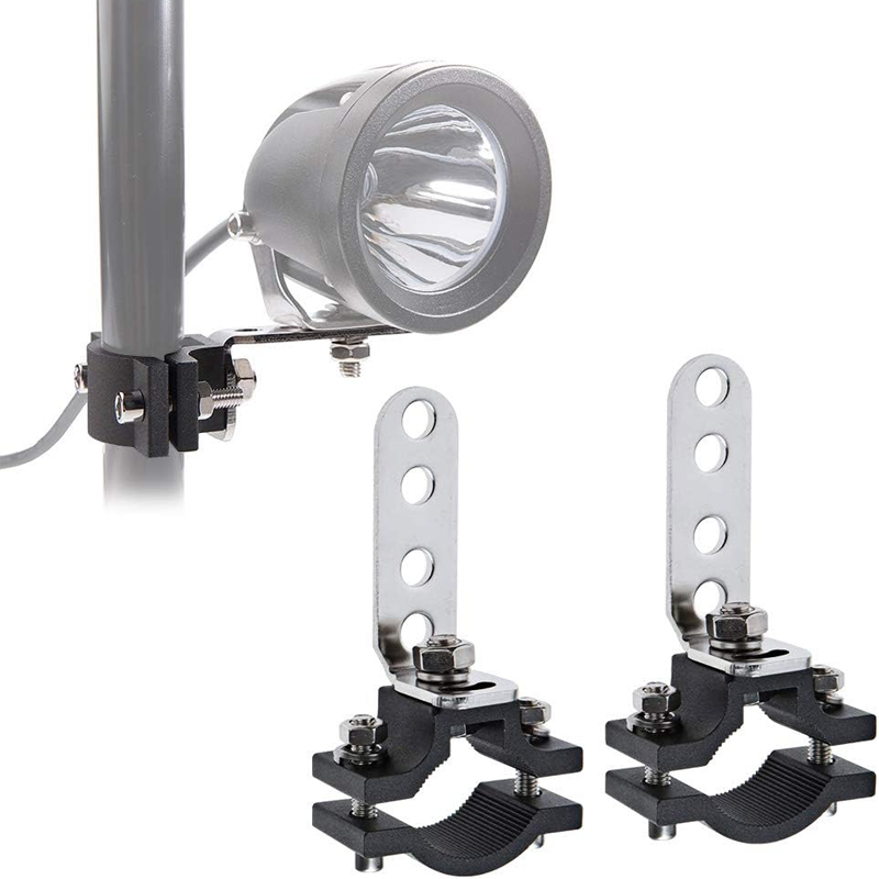 Motorcycle 2 Inch Tube Clamp Mount Brackets Bicycle Car Bull Bar Holder Clamp Samman Off Road Bar Mounting Brackets for LED Light bar Work Lights Pods Lamps 2PCS
