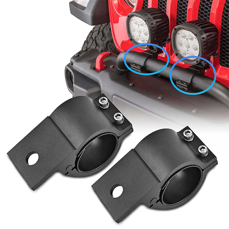 Support de fixation pour barre lumineuse de 5,1 cm pour pare-buffle, barres lumineuses LED carrées et rondes (réglable entre 47 et 53 mm)