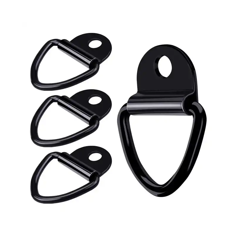 4PCS 2 inches Diameter V-Ring Tie Down Anchors - Steel Bolt-on D-Ring for Trailer Cargo Truck Warehouse Boat
