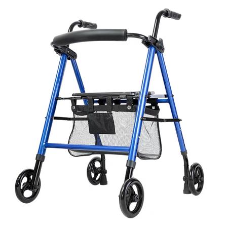 Simple Design Folding Aluminum Rollator Walker/Adjustable Shopping Rollator with Built-in brake and seat