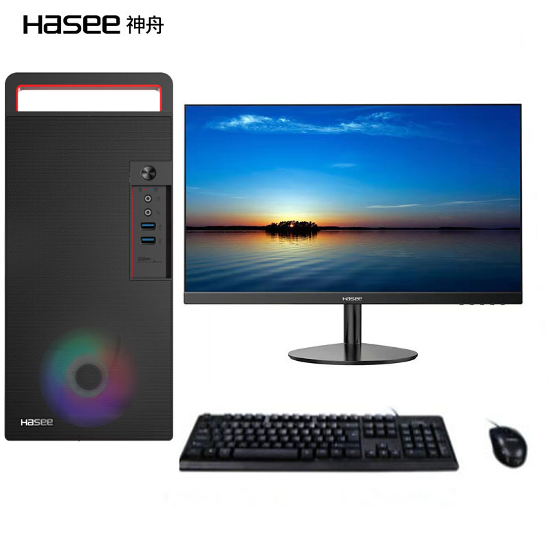 台式计算机 神舟 HFMPB512 i5-10400/8G/1TB/4G独显/500W电源/21.5LED