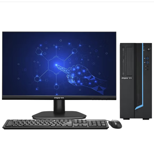 台式计算机 浪潮/INSPUR CE520F 飞腾D2000/8G/256G SSD/1G独显/23.8英寸显示器