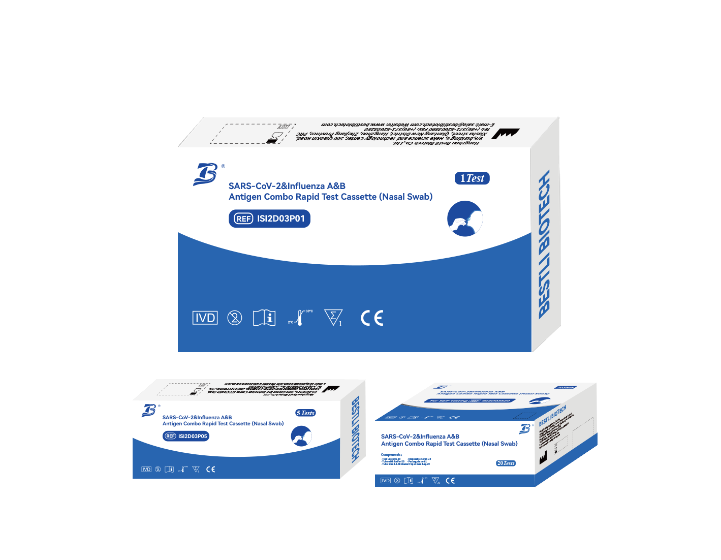 SARS-CoV-2＆Influenza A＆B Antigen Combo Rapid Test Cassette (Nasal Swab)