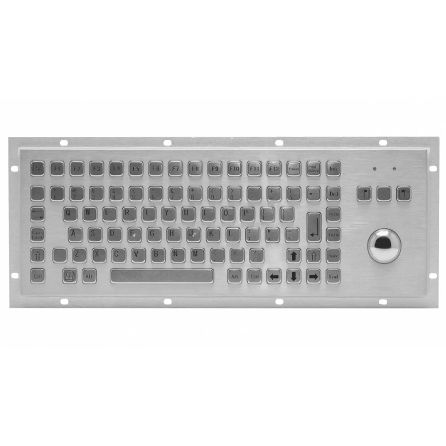 Rugged panel mount keyboard with trackball KB-000-NW0S0T2