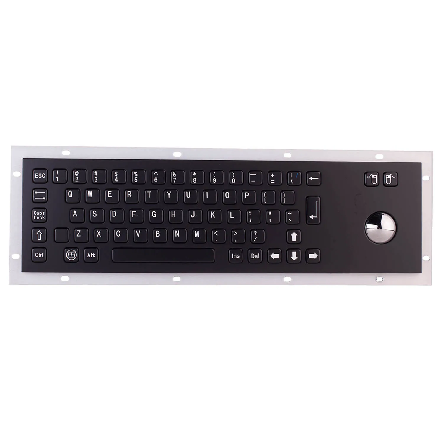 Rugged panel mount keyboard with trackball KB-000-NW0S0T1