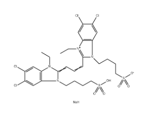 5,6-DICHLORO-1-ETHYL-3-SULFOBUTYL-2-(3-(5,6-DICHLORO-1-ETHYL-3-SULFOBUTYL BENZIMIDAZOLINYLIDENE-1-PROPENYL) BENZIMIDAZOLIUM HYDROXIDE, INNER SALT,SODIUM SALT