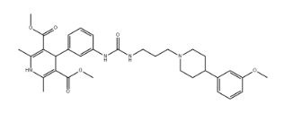 1,4-Dihydro-4-[3-[[[[3-[4-(3-methoxyphenyl)-1-piperidinyl]propyl]amino]carbonyl]amino]phenyl]-2,6-dimethyl-3,5-pyridinedicarboxylicacid3,5-dimethylesterL-Lactate