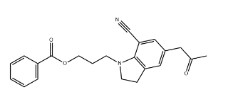 1-[3-(benzoyloxy)propyl]-2,3-dihydro -5-(2-oxopropyl) -7-carbonitrile - 1H-indole