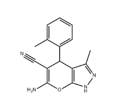 Pyrano[2,3-c]pyrazole-5-carbonitrile, 6-amino-1,4-dihydro-3-methyl-4-(2-methylphenyl)-