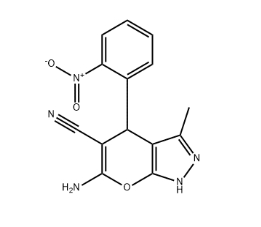 6-amino-3-methyl-4-(2-nitrophenyl)-1,4-dihydropyrano[2,3-c]pyrazole-5-carbonitrile