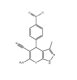 6-amino-3-methyl-4-(4-nitrophenyl)-1,4-dihydropyrano[2,3-c]pyrazole-5-carbonitrile