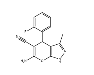 6-amino-4-(2-fluorophenyl)-3-methyl-1,4-dihydropyrano[2,3-c]pyrazole-5-carbonitrile