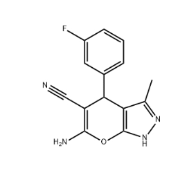 6-amino-4-(3-fluorophenyl)-3-methyl-1,4-dihydropyrano[2,3-c]pyrazole-5-carbonitrile