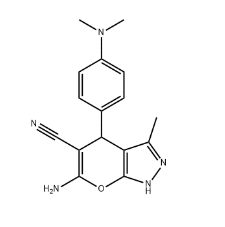 Pyrano[2,3-c]pyrazole-5-carbonitrile, 6-amino-4-[4-(dimethylamino)phenyl]-1,4-dihydro-3-methyl-