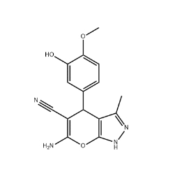 6-AMINO-4-(3-HYDROXY-4-METHOXY-PHENYL)-3-METHYL-1,4-DIHYDRO-PYRANO[2,3-C]PYRAZOLE-5-CARBONITRILE