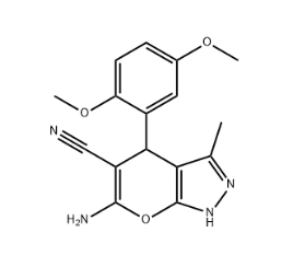 6-amino-4-(2,5-dimethoxyphenyl)-3-methyl-1,4-dihydropyrano[2,3-c]pyrazole-5-carbonitrile