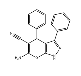 6-amino-3,4-diphenyl-2,4-dihydropyrano[2,3-c]pyrazole-5-carbonitrile