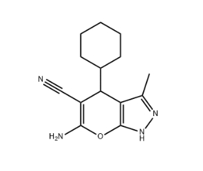 6-amino-4-cyclohexyl-3-methyl-1,4-dihydropyrano[2,3-c]pyrazole-5-carbonitrile