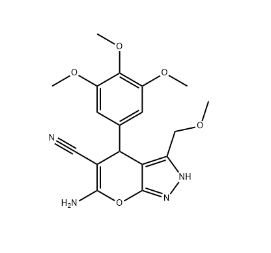 6-amino-3-(methoxymethyl)-4-(3,4,5-trimethoxyphenyl)-1,4-dihydropyrano[2,3-c]pyrazole-5-carbonitrile