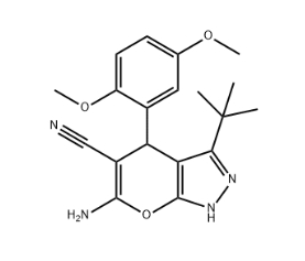 6-amino-3-tert-butyl-4-(2,5-dimethoxyphenyl)-1,4-dihydropyrano[2,3-c]pyrazole-5-carbonitrile