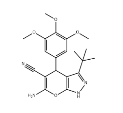 6-amino-3-(tert-butyl)-4-(3,4,5-trimethoxyphenyl)-1,4-dihydropyrano[2,3-c]pyrazole-5-carbonitrile