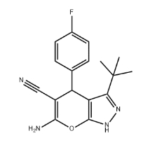 6-AMINO-3-TERT-BU-4-(4-F-PH)-1,4-DIHYDROPYRANO(2,3-C)PYRAZOLE-5-CARBONITRILE